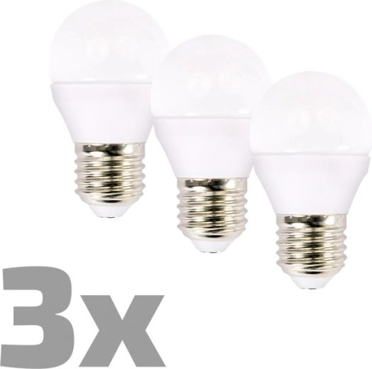 Ecolux żarówka LED miniglobe E27 6 W 3000 K 450 lm - 3 szt.