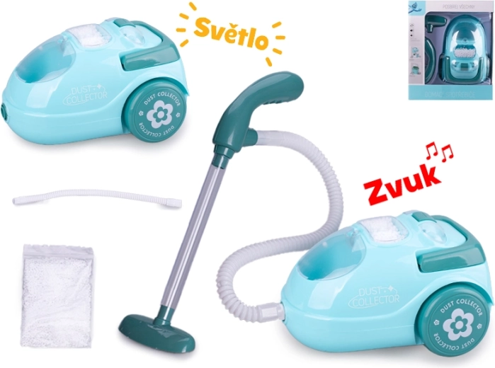 Dziecięcy mini odkurzacz ze światłem i dźwiękiem, 15 cm
