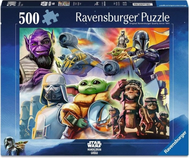 Puzzle Ravensburger Star Wars: Mandalorian i Grogu 500 elementów
