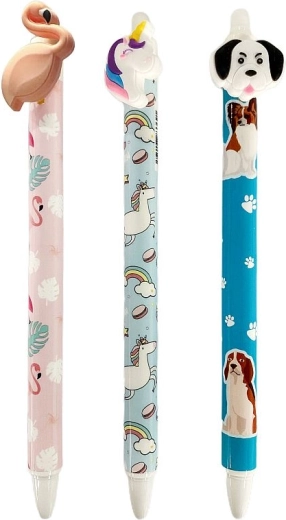 Wymazywalny długopis żelowy CONCORDE Zwierzątka, niebieski tusz 0,5 mm