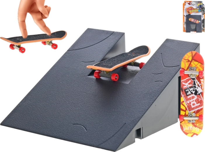 Fingerboard 9,5 cm z rampą – metalowo-plastikowy zestaw dla dzieci