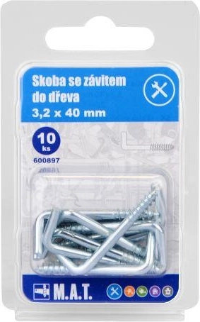 Skoba z gwintem do drewna 40 × 3,2 mm, ocynkowana (10 szt.)