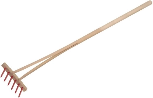 Teddies dziecięce grabie z drewnianym trzonkiem 90 cm – Czerwone