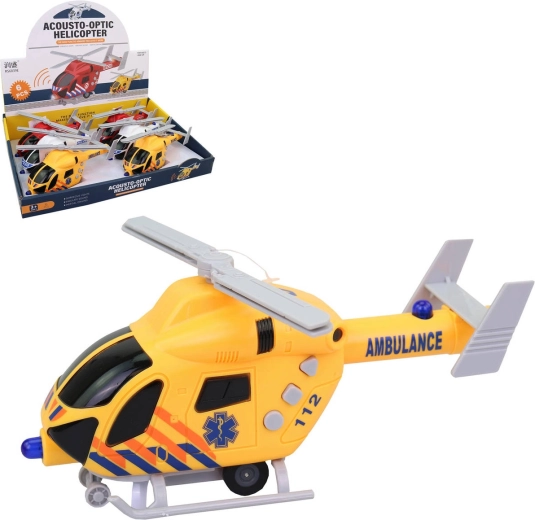 Ratowniczy helikopter na baterie ze światłem i dźwiękiem - 1 sztuka