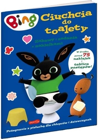 Bing – książeczka z naklejkami: Do toalety (zabawy i zadania)
