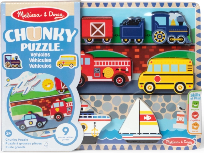 Drewniane chunky puzzle pojazdy MELISSA & DOUG