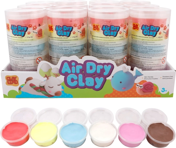 Masa plastyczna schnąca na powietrzu 6 kolorów (6×20 g)