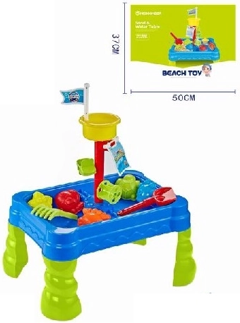 Stolik do zabawy z piaskiem i wodą, zestaw 20‑częściowy