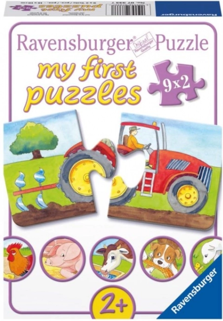 Ravensburger moje pierwsze puzzle na farmie 9×2 elementy