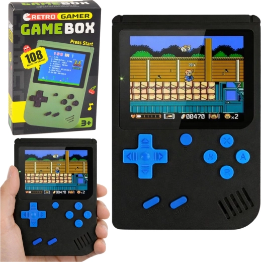 Przenośna retro konsola do gier z wyświetlaczem LCD – 108 gier