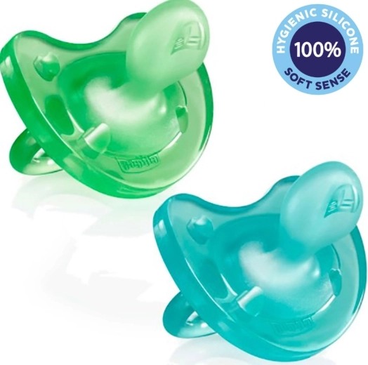 Chicco Physio Soft smoczek jednoczęściowy z silikonu 6–16 m, dla chłopców, 2 szt.
