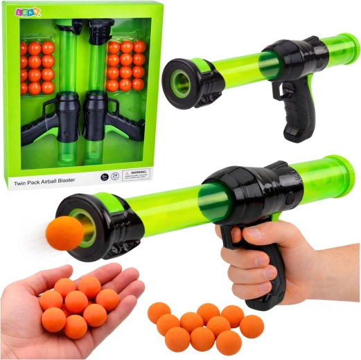 Zestaw pistoletów na piankowe kuleczki AIRBALL BLASTER – 2 blastery + 24 kuleczek