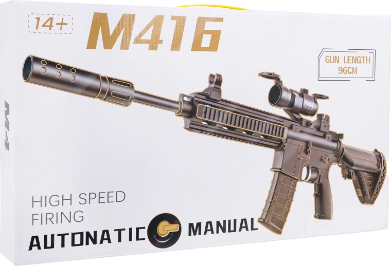 Karabinek M416 szary na żelowe (wodne) kulki z akcesoriami