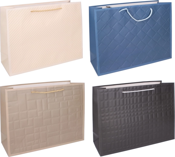 Torba prezentowa L 32 × 38 × 12 cm – eleganckie tłoczenie, mix kolorów