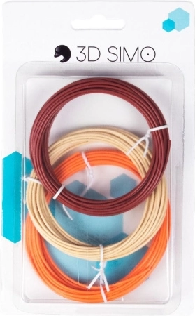 Filament PLA Pro do długopisów 3D i druku 3D – zestaw 15 m (brązowy, cielisty, pomarańczowy)