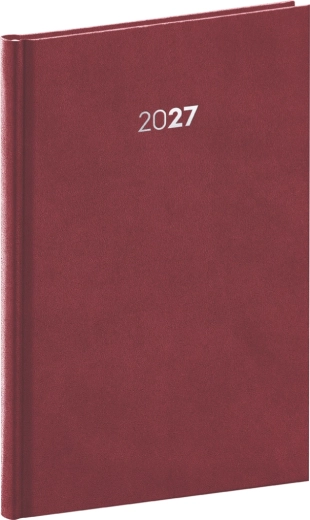 Tygodniowy terminarz Notique Balakon 2027 bordowy 15 × 21 cm