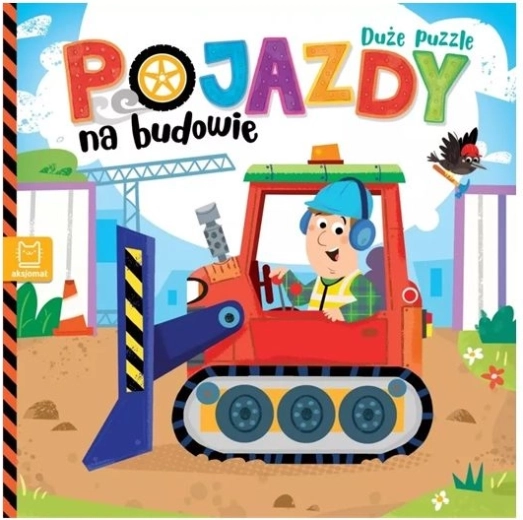 Maszyny budowlane na placu budowy – duża książka z puzzlami