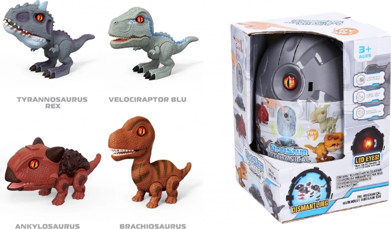 Dinozaur w jajku ze świetlnymi i dźwiękowymi efektami – zestaw konstrukcyjny