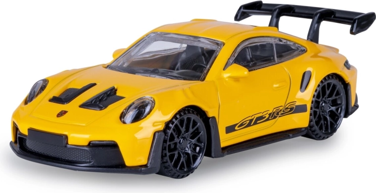 Metalowy model Porsche 911 GT3 RS w skali 1:43, żółty