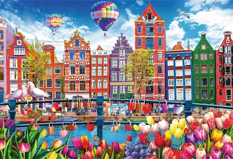 Puzzle Kolorowy Amsterdam 1500 elementów TREFL