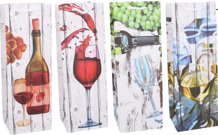 Torebka prezentowa na butelkę M – całoroczna, 36 × 12,5 × 8,5 cm