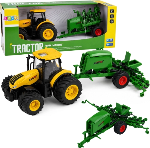 Traktor dziecięcy z siewnikiem ze światłami i dźwiękami 1:24