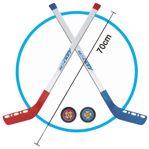 Zestaw dziecięcych kijów hokejowych z krążkiem – 4 sztuki