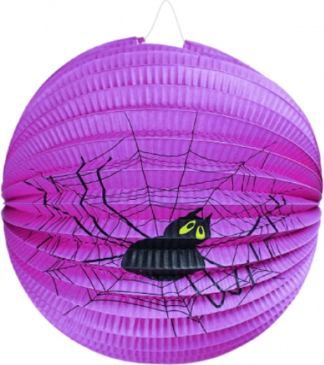 Lampion Halloween pająk 25 cm
