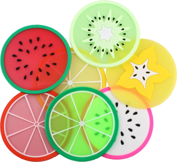 Podkładka pod kubek z owocowym motywem 8,5 × 8,5 cm PVC