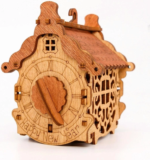 Drewniane pudełko prezentowe-łamigłówka szczęśliwego nowego roku