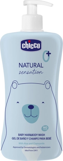 Chicco Natural Sensation szampon do włosów i ciała z aloesem i rumiankiem 500 ml