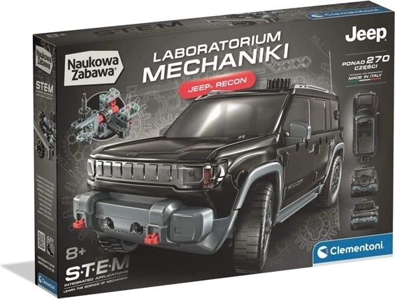 Clementoni naukowa zabawa Labo mechaniki Jeep Recon - 1 sztuka