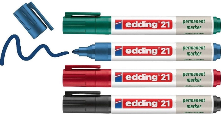 Marker permanentny Edding EcoLine 21, zestaw 4 szt.