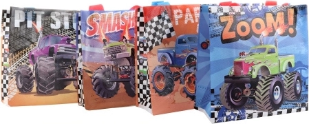 Torebka prezentowa MONSTER TRUCK z plastiku 20 × 20 × 9 cm