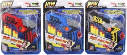 Plastikowy pistolet na piankowe naboje z przyssawkami