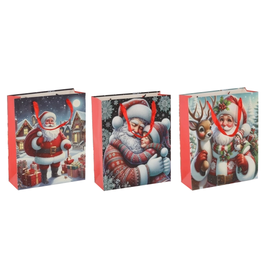 Świąteczne torby prezentowe Santa Claus 42 × 48 × 16 cm, zestaw 12 szt.