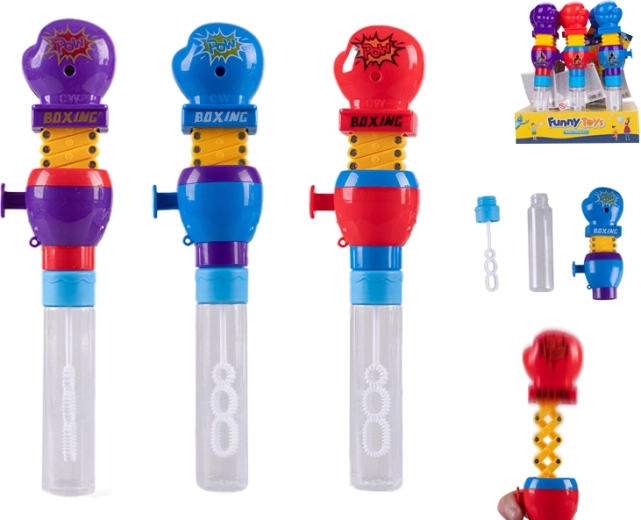 Bańki mydlane z nakręcaną bokserską rękawicą dla dzieci