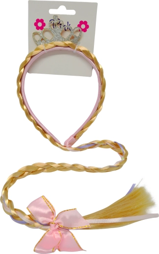 Opaska z koroną i warkoczem dla małych księżniczek
