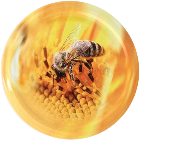 Metalowe wieczka do słoików 82 mm z motywem pszczoły, zestaw 10 szt.