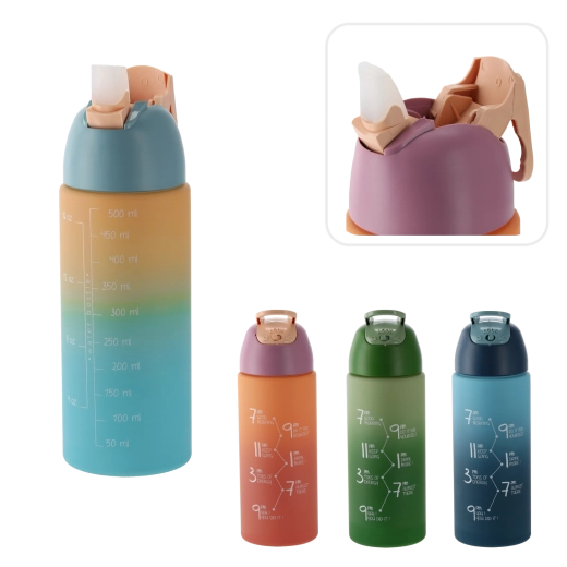 Butelka na wodę 500 ml z efektem ombré, niebieska