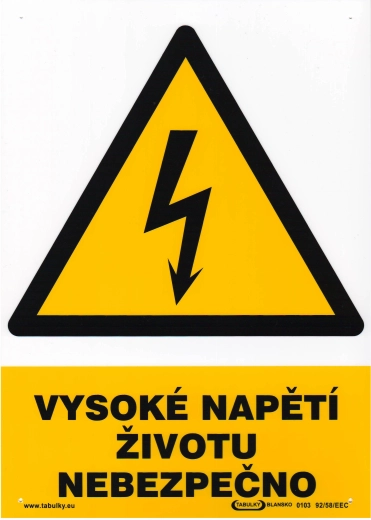 Tabliczka bezpieczeństwa Wysokie napięcie – zagrożenie życia A4 plastik