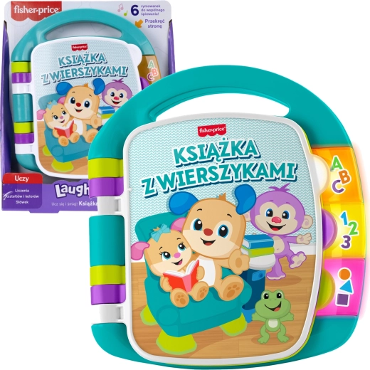 Interaktywna edukacyjna książeczka z wierszykami – światło i dźwięk FISHER-PRICE (wersja polska)