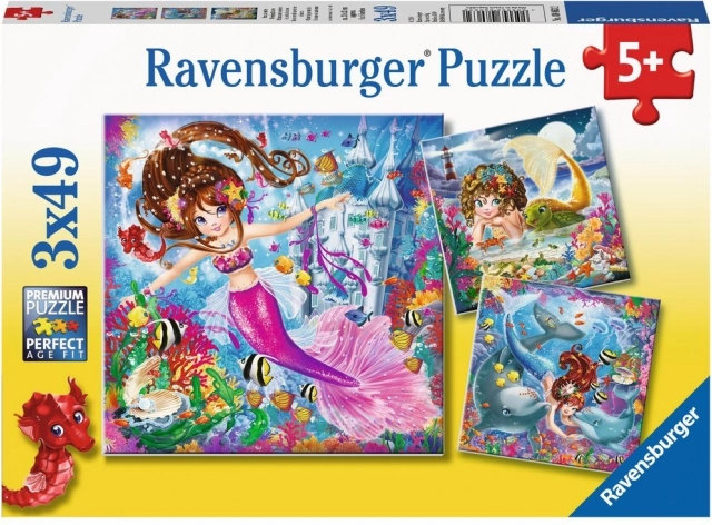 Ravensburger puzzle Magiczne syreny 3×49 elementów