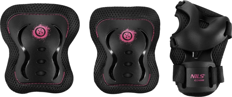 Zestaw ochraniaczy na rolki i hulajnogę NILS Extreme H320 Fly różowy – XL