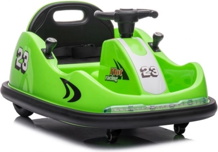 Dziecięcy elektryczny zielony samochód zderzakowy