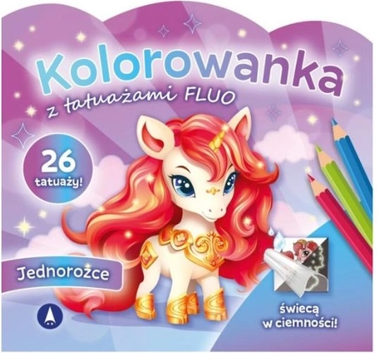 Fluo kolorowanki z tatuażami jednorożców
