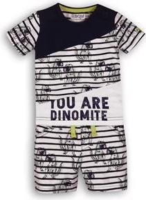 Dirkje dziecięcy dwuczęściowy zestaw Sunny You are Dinomite navy-white