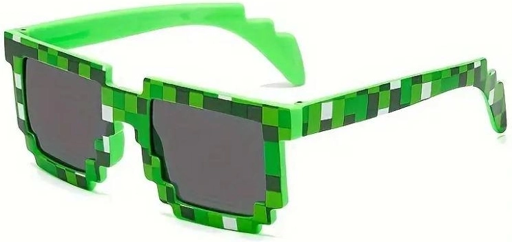 Okulary imprezowe w stylu Minecraft - 1 sztuka