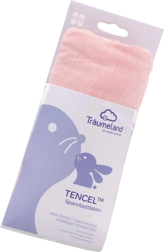 Träumeland prześcieradło z gumką Tencel 40 × 90 cm malve-rose