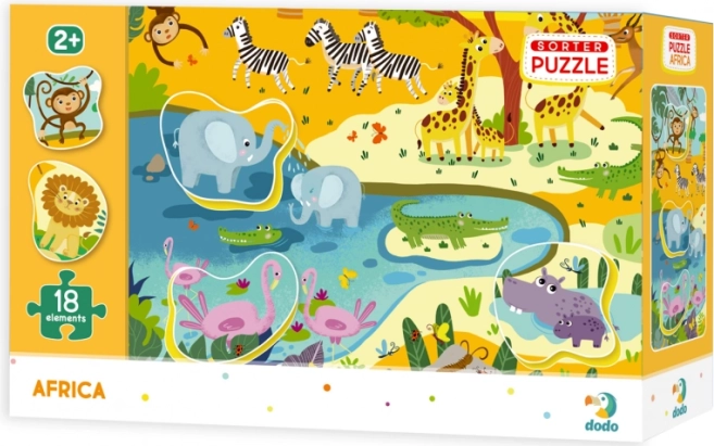 Puzzle Afrykańskie Zwierzęta 18 Elementów